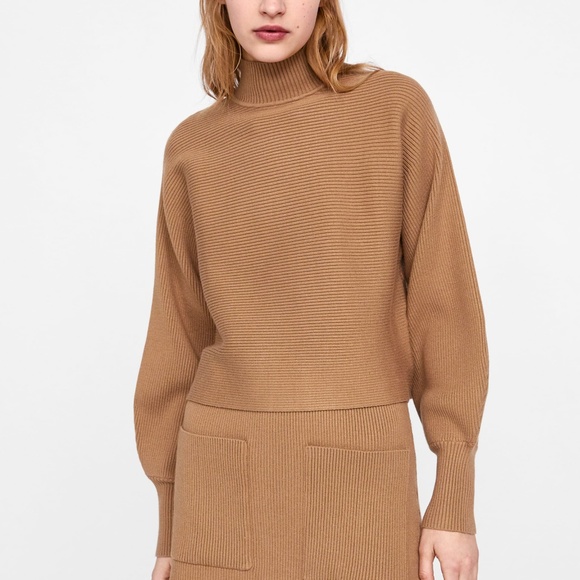 camel jumper zara